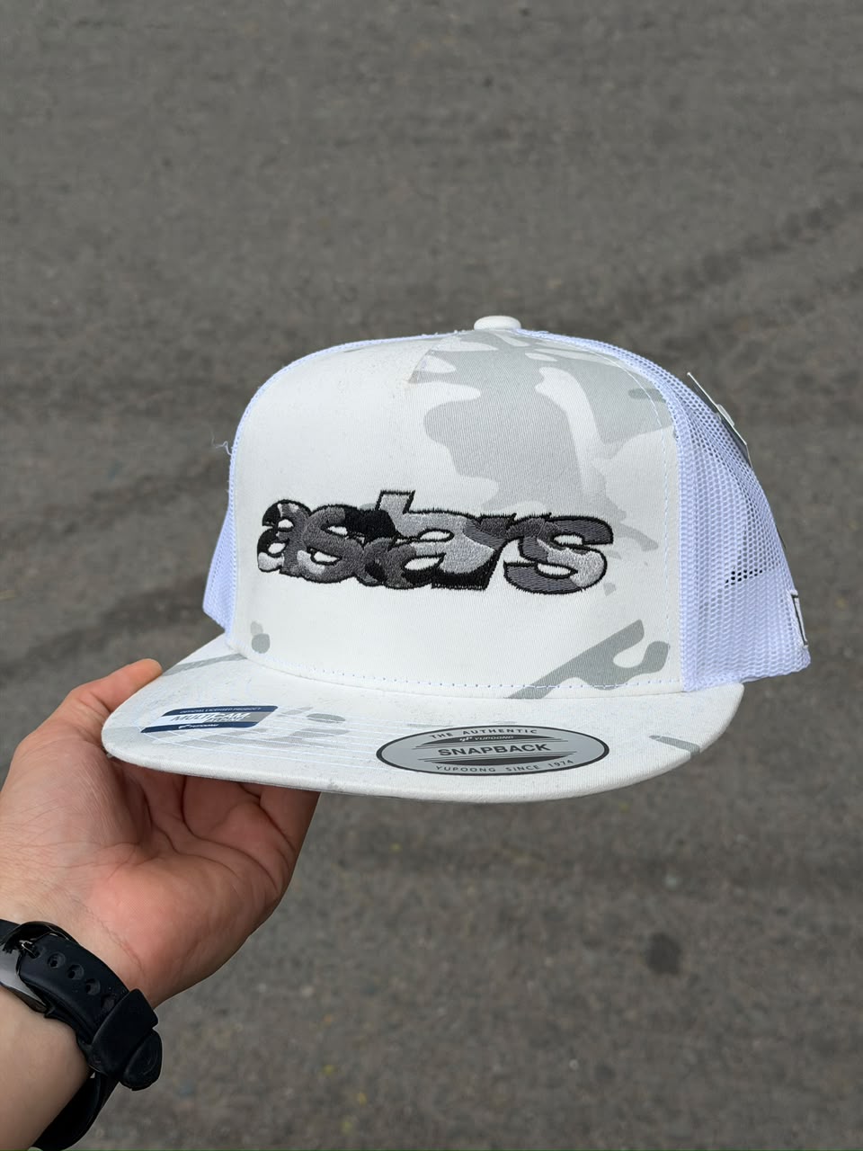 Gorra alpinestar plana blanco militarizada ajuste