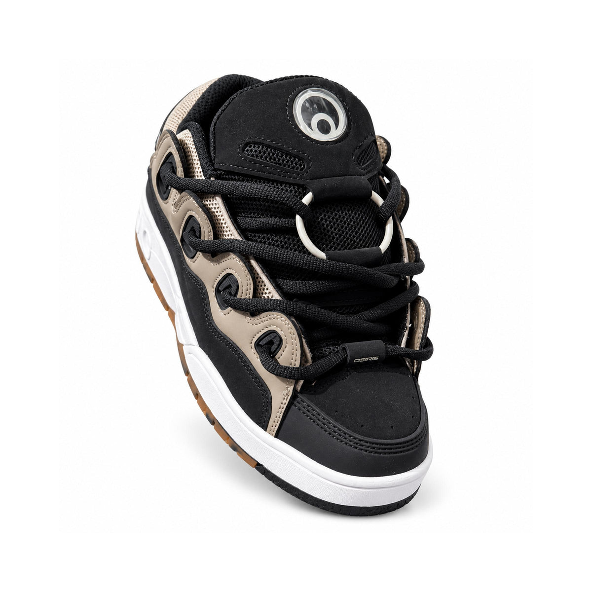OSIRIS TAUPE BLACK GUM - vista de tres cuartos