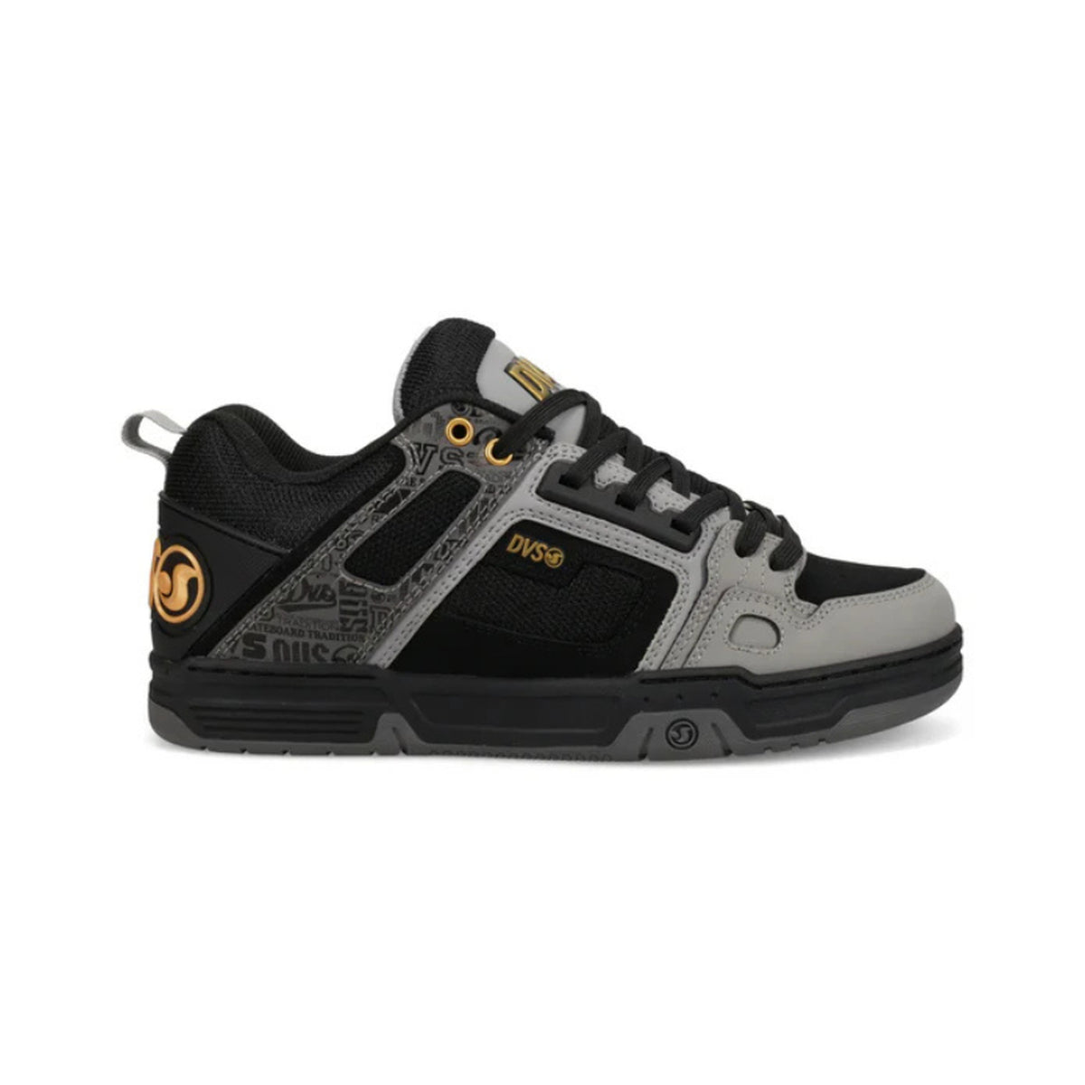 DVS COMANCHE BLACK GOLD - Vista lateral, punta hacia la derecha